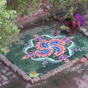 Kolam à Pondichéry