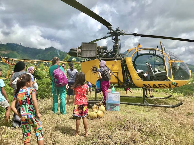 Une intervention précédente de l’hélicoptère des PAMAS actuellement disparu. [Une photo prise sur le compte Facebook des PAMAS]